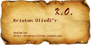Kriston Olivér névjegykártya